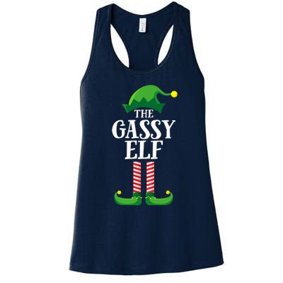 Gassy Elf Matching Family Group Christmas Party Women's Racerback Tank