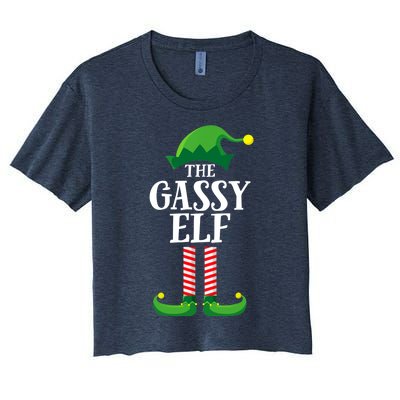 Gassy Elf Matching Family Group Christmas Party Women's Crop Top Tee