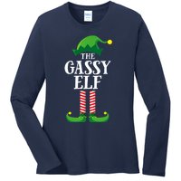 Gassy Elf Matching Family Group Christmas Party Ladies Long Sleeve Shirt