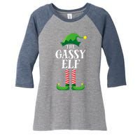 Gassy Elf Matching Family Group Christmas Party Women's Tri-Blend 3/4-Sleeve Raglan Shirt