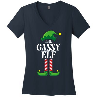 Gassy Elf Matching Family Group Christmas Party Women's V-Neck T-Shirt