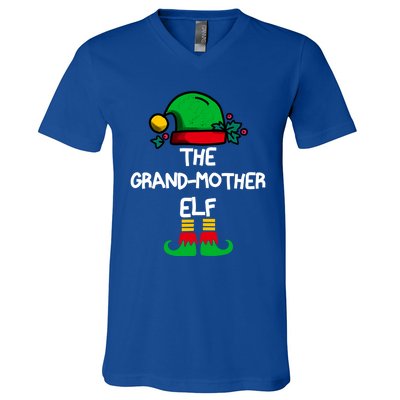 Grandmother Elf Matching Group Xmas Funny Family Christmas Gift V-Neck T-Shirt