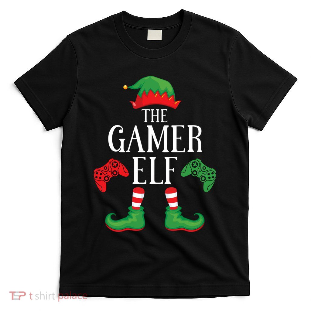 Gamer Elf Matching Group Xmas Gaming Funny Family Christmas T-Shirt