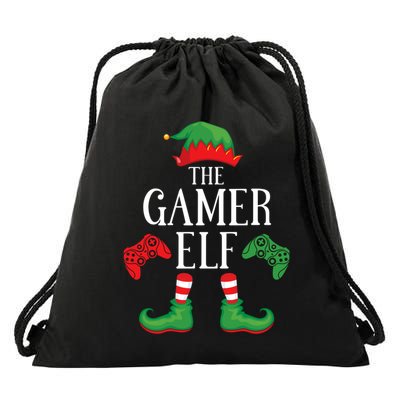 Gamer Elf Matching Group Xmas Gaming Funny Family Christmas Drawstring Bag