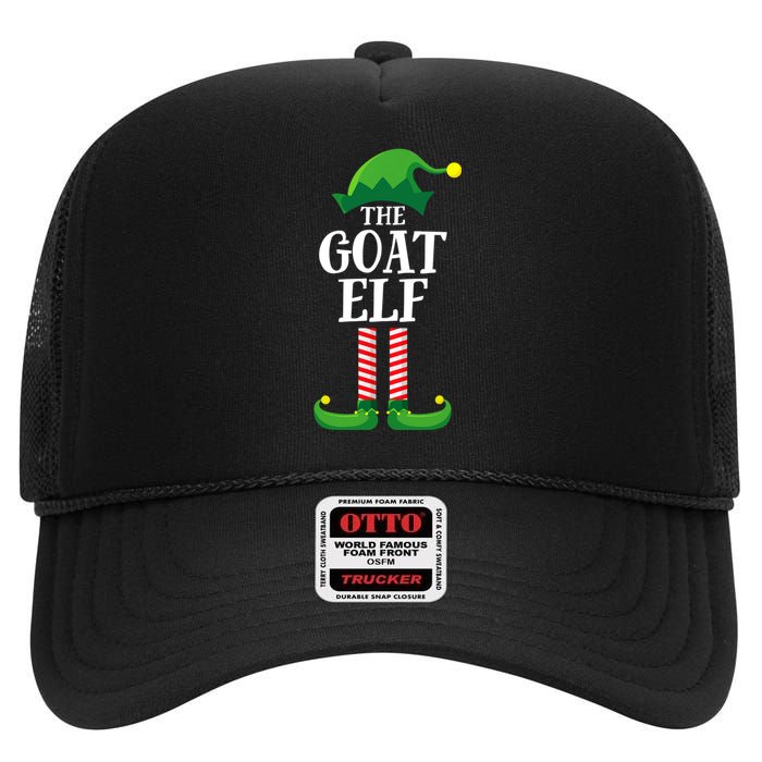 Goat Elf Matching Family Group Christmas Party High Crown Mesh Back Trucker Hat