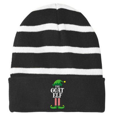 Goat Elf Matching Family Group Christmas Party Striped Beanie with Solid Band