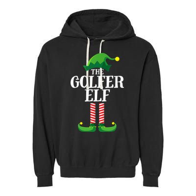 Golfer Elf Matching Family Group Christmas Party Garment-Dyed Fleece Hoodie