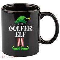 Golfer Elf Matching Family Group Christmas Party 11oz C Handle Ceramic Mug