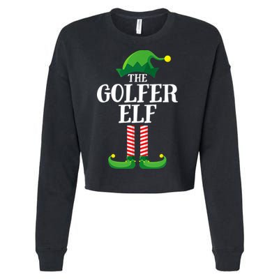 Golfer Elf Matching Family Group Christmas Party Cropped Pullover Crew