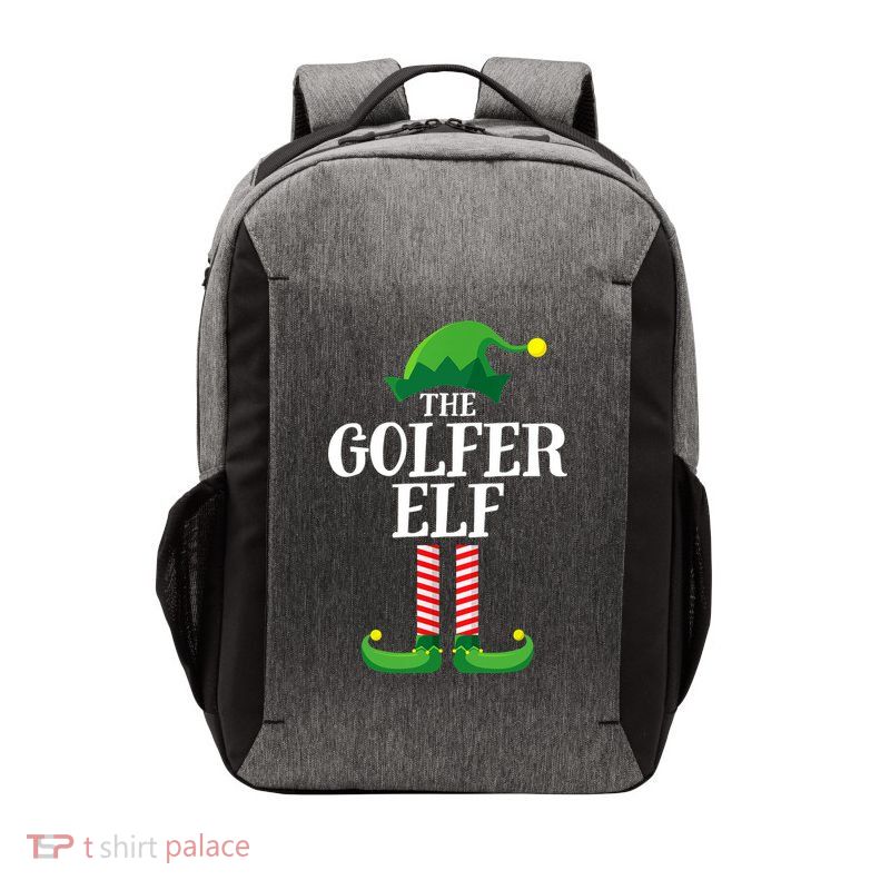 Golfer Elf Matching Family Group Christmas Party Vector Backpack