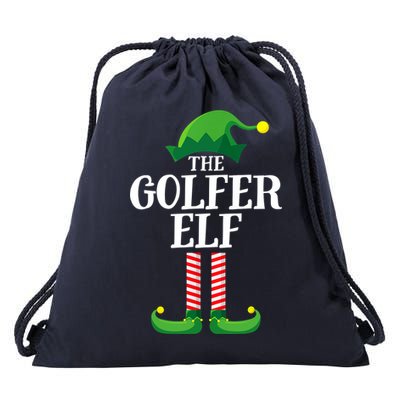 Golfer Elf Matching Family Group Christmas Party Drawstring Bag