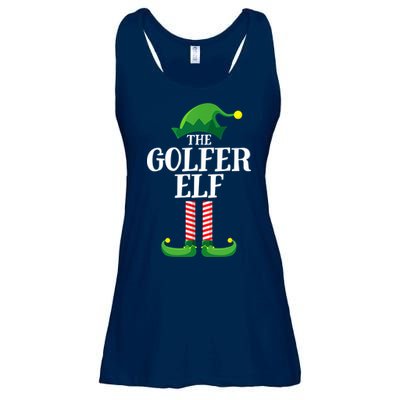Golfer Elf Matching Family Group Christmas Party Ladies Essential Flowy Tank