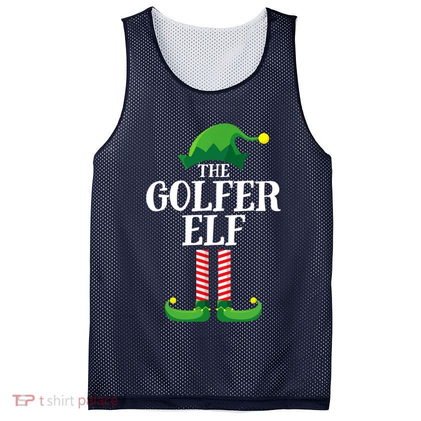 Golfer Elf Matching Family Group Christmas Party Mesh Reversible Basketball Jersey Tank