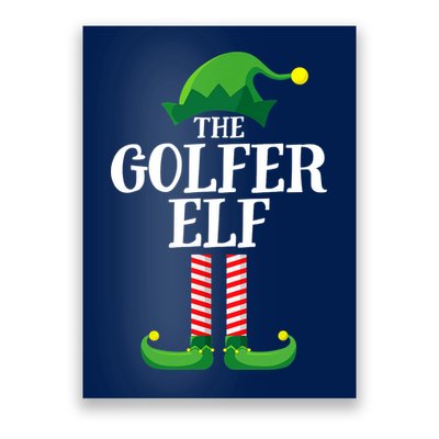 Golfer Elf Matching Family Group Christmas Party Poster
