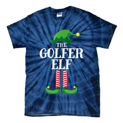Golfer Elf Matching Family Group Christmas Party Tie-Dye T-Shirt