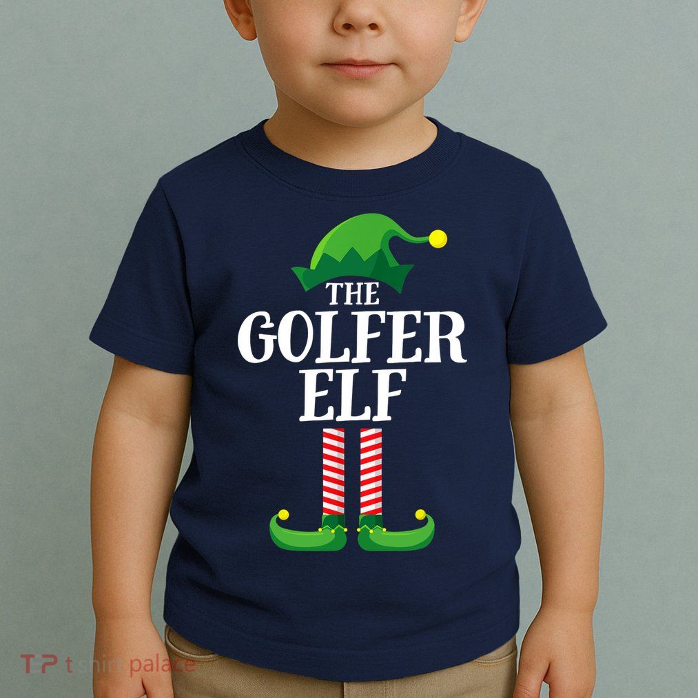 Golfer Elf Matching Family Group Christmas Party Toddler T-Shirt