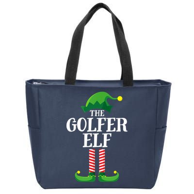 Golfer Elf Matching Family Group Christmas Party Zip Tote Bag
