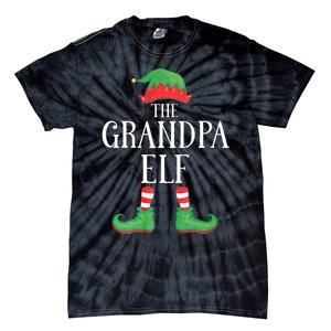 Grandpa Elf Matching Group Xmas Funny Family Christmas Tie-Dye T-Shirt