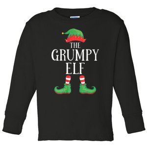 Grumpy Elf Matching Group Xmas Funny Family Christmas Toddler Long Sleeve Shirt