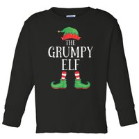 Grumpy Elf Matching Group Xmas Funny Family Christmas Toddler Long Sleeve Shirt