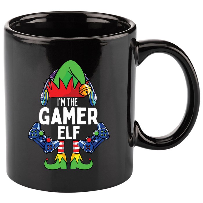 Gamer Elf Matching Family Christmas 11oz C Handle Ceramic Mug