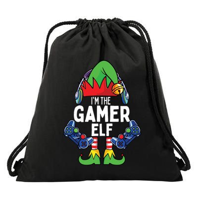 Gamer Elf Matching Family Christmas Drawstring Bag