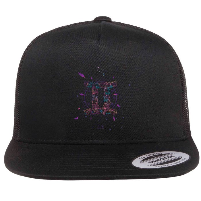 Gemeni Floral Zodiac Flatbill Hat