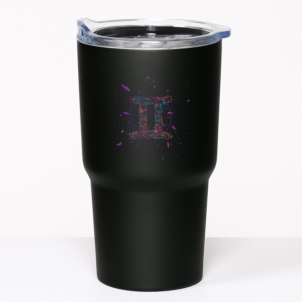 Gemeni Floral Zodiac Tumbler