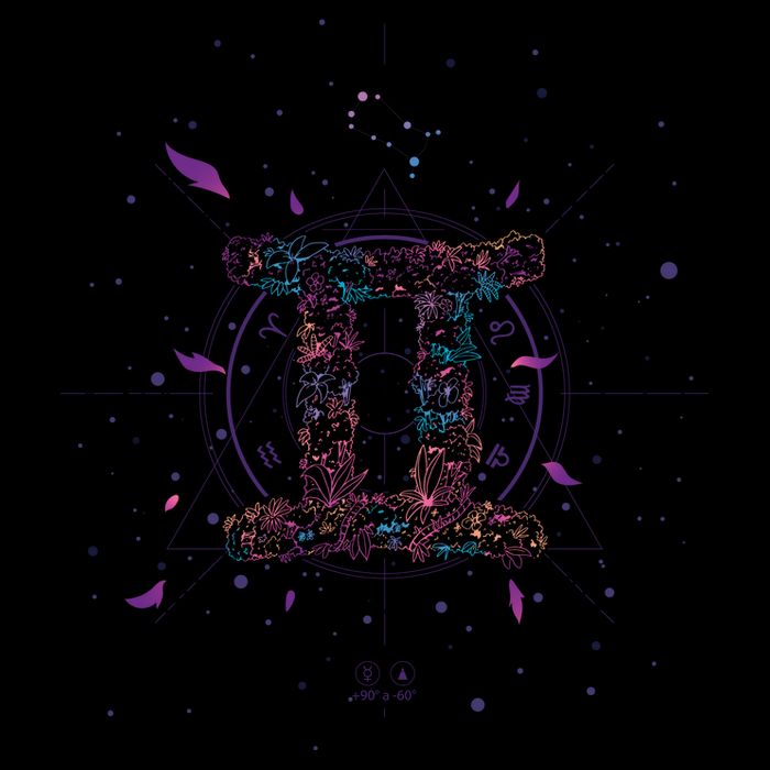 Gemeni Floral Zodiac Womens Tank Top