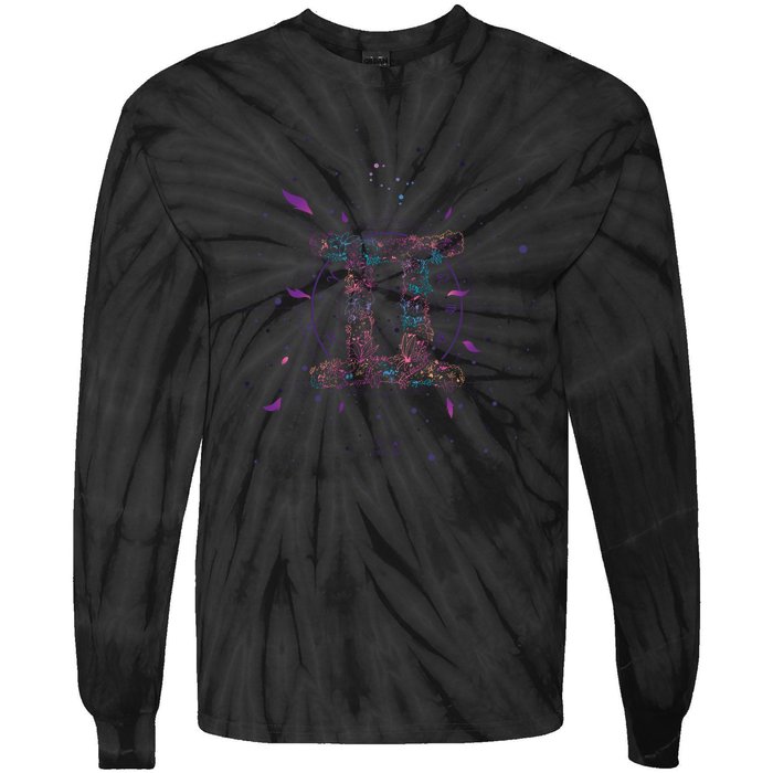 Gemeni Floral Zodiac Tie-Dye Long Sleeve Shirt