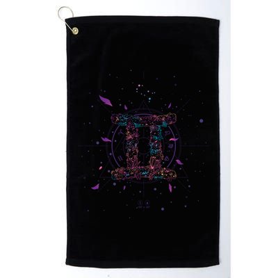 Gemeni Floral Zodiac Golf Towel