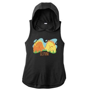 Gemini Dinosaur Ladies PosiCharge Tri-Blend Wicking Draft Hoodie Tank