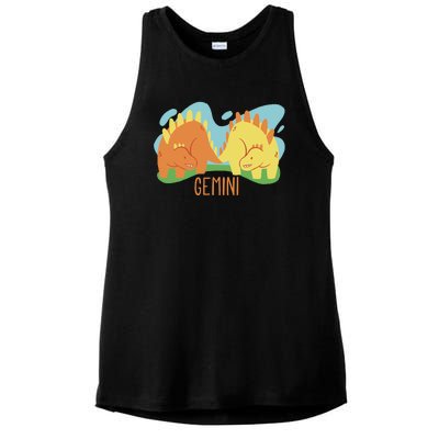 Gemini Dinosaur Ladies PosiCharge Tri-Blend Wicking Tank