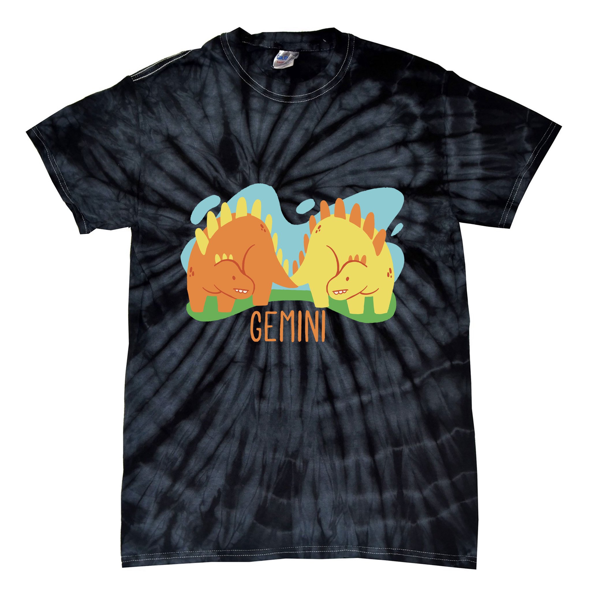 Gemini Dinosaur Tie-Dye T-Shirt
