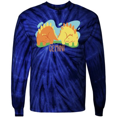 Gemini Dinosaur Tie-Dye Long Sleeve Shirt