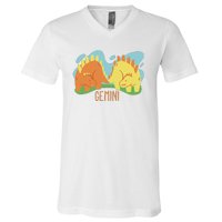 Gemini Dinosaur V-Neck T-Shirt