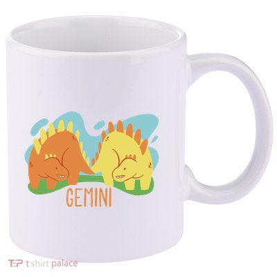 Gemini Dinosaur 11oz C Handle Ceramic Mug