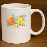 Gemini Dinosaur 11oz C Handle Ceramic Mug