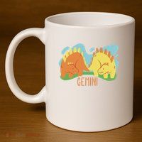 Gemini Dinosaur 11oz C Handle Ceramic Mug