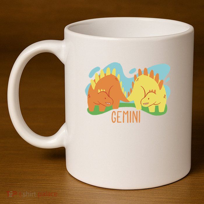 Gemini Dinosaur 11oz C Handle Ceramic Mug