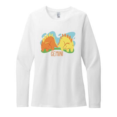 Gemini Dinosaur Womens CVC Long Sleeve Shirt