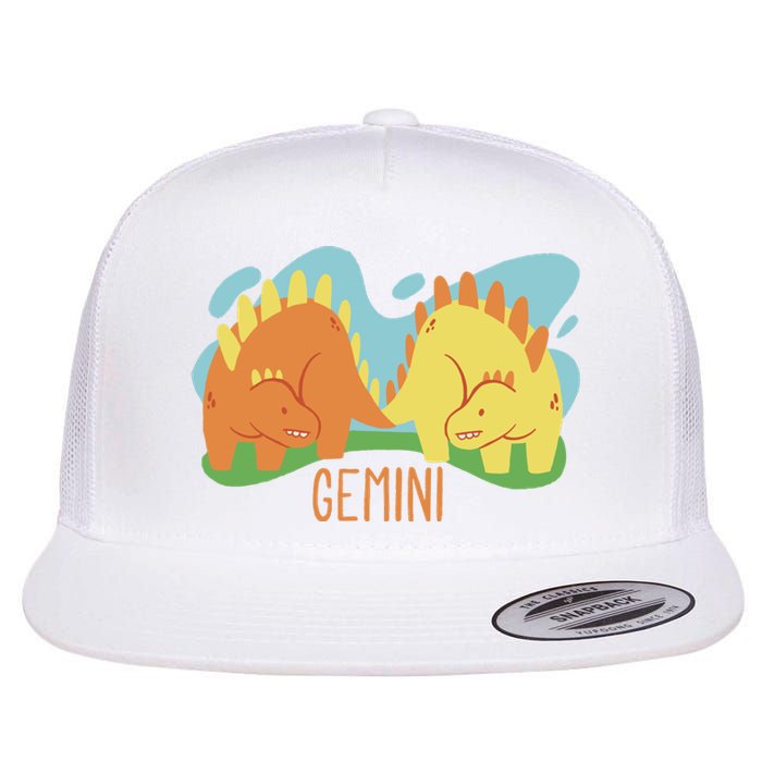 Gemini Dinosaur Flat Bill Trucker Hat