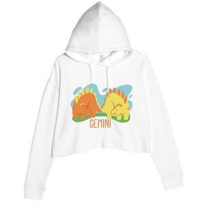 Gemini Dinosaur Crop Fleece Hoodie