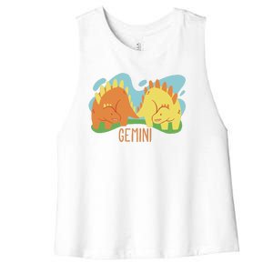 Gemini Dinosaur Women's Racerback Cropped Tank