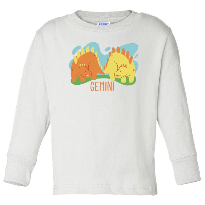 Gemini Dinosaur Toddler Long Sleeve Shirt