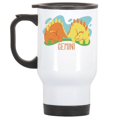 Gemini Dinosaur Stainless Steel Travel Mug