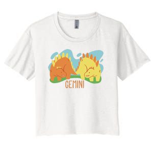 Gemini Dinosaur Women's Crop Top Tee