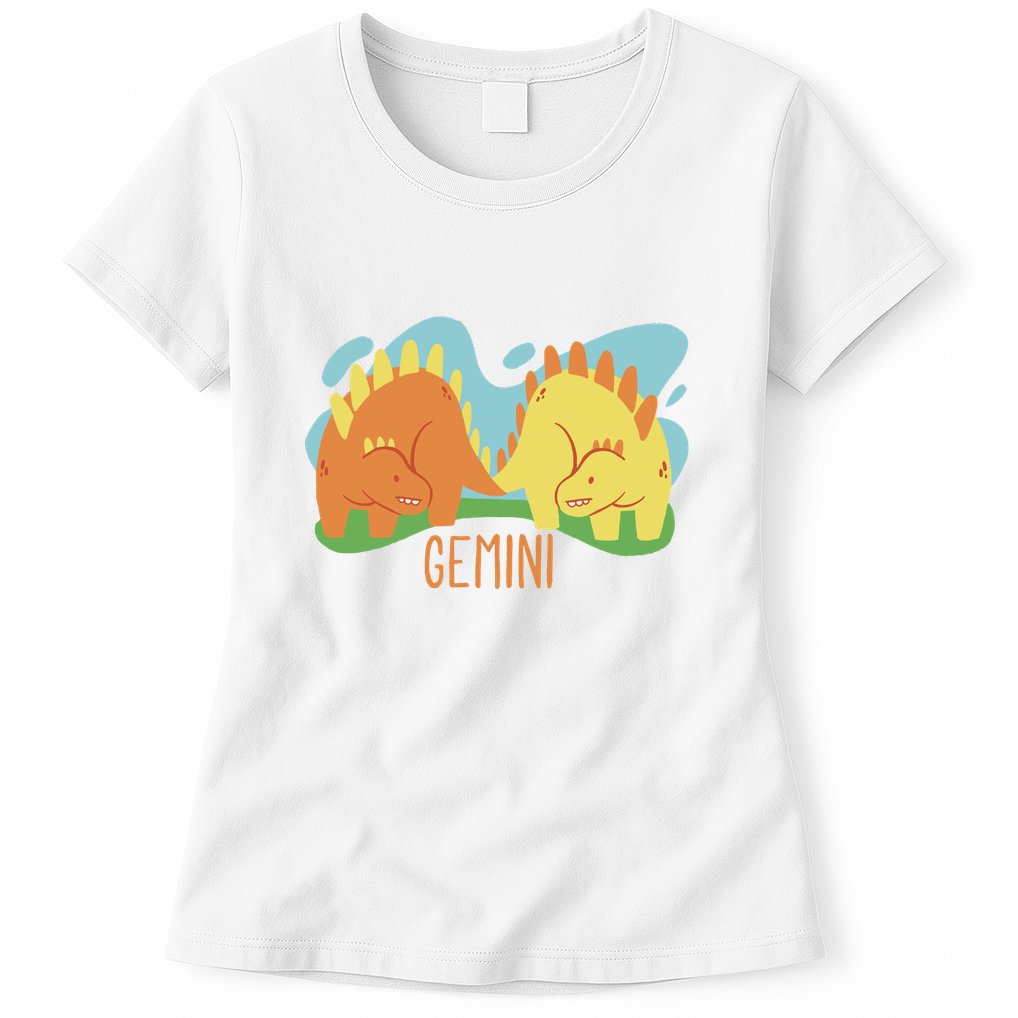 Gemini Dinosaur Womens T-Shirt