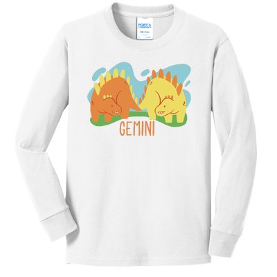 Gemini Dinosaur Kids Long Sleeve Shirt