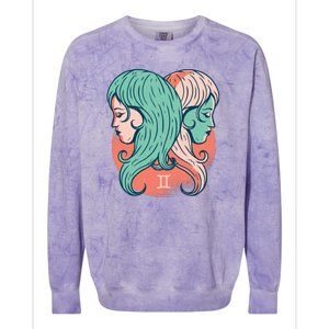 Gemini Zodiac Girl Colorblast Crewneck Sweatshirt